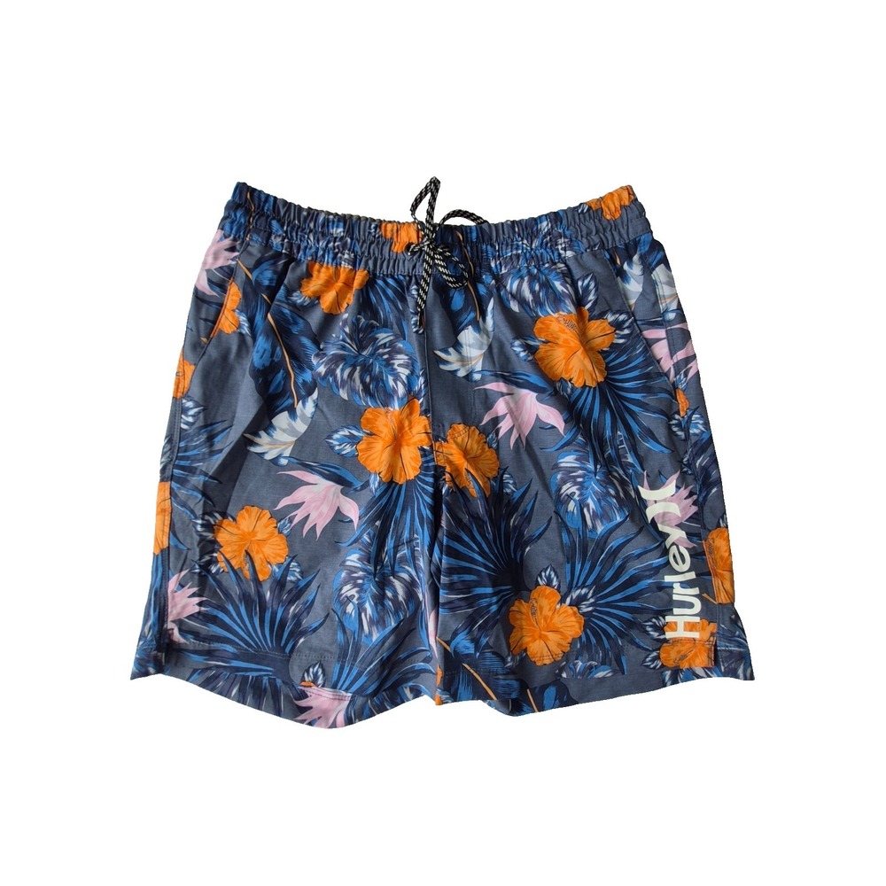 Hurley Mens Large Tropical Swim Trunks Floral Board Shorts Stretch Lined